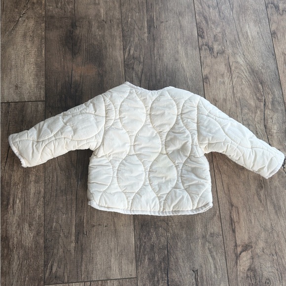 Zara Kids Cream Quilted Puffer Jacket 3-6 Months - Picture 3 of 3